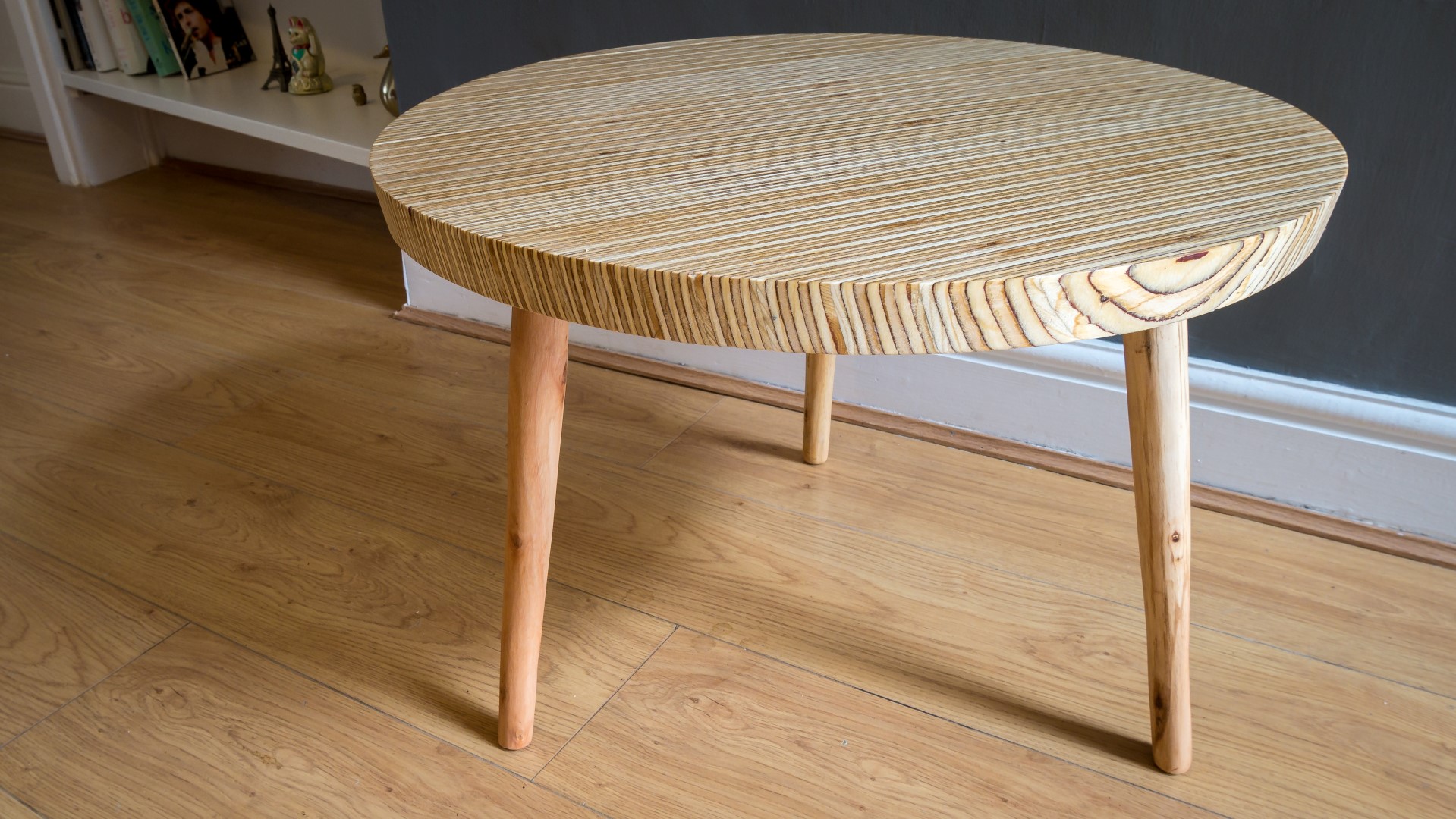 Circular Plywood Coffee Table Rag 'n' Bone Brown UK Woodworking and